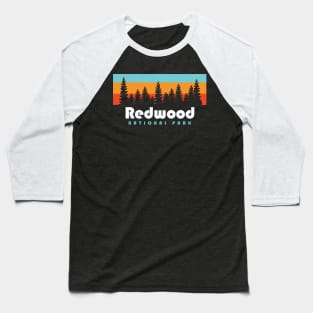 Redwood National Park California Retro Vintage Trees Baseball T-Shirt
